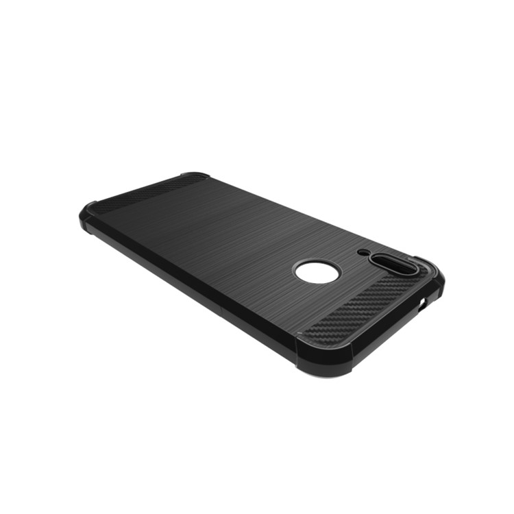 Anti-drop Carbon Fiber Texture Brushed TPU Mobile Phone Casing for Huawei P20 Lite/Nova 3e - Black-4