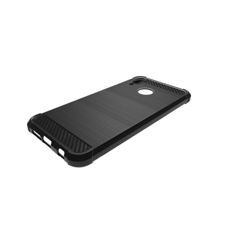 Anti-drop Carbon Fiber Texture Brushed TPU Mobile Phone Casing for Huawei P20 Lite/Nova 3e - Black-5