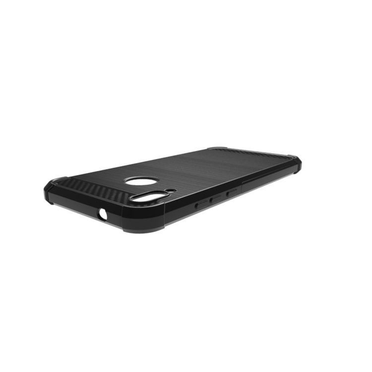 Anti-drop Carbon Fiber Texture Brushed TPU Mobile Phone Casing for Huawei P20 Lite/Nova 3e - Black-7