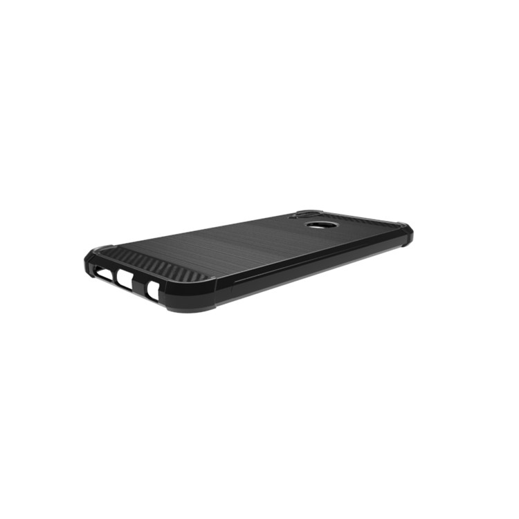 Anti-drop Carbon Fiber Texture Brushed TPU Mobile Phone Casing for Huawei P20 Lite/Nova 3e - Black-8