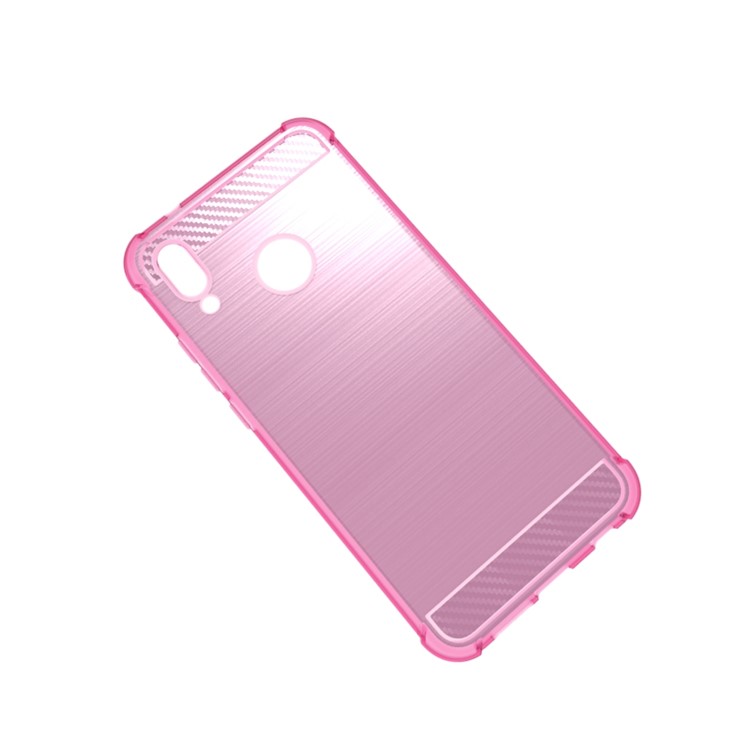 Anti-drop Carbon Fiber Texture Brushed TPU Cell Phone Casing for Huawei P20 Lite/Nova 3e - Rose-2
