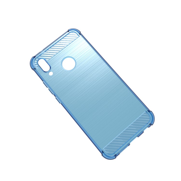 Anti-drop Carbon Fiber Texture Brushed TPU Casing for Huawei P20 Lite/Nova 3e - Baby Blue-2