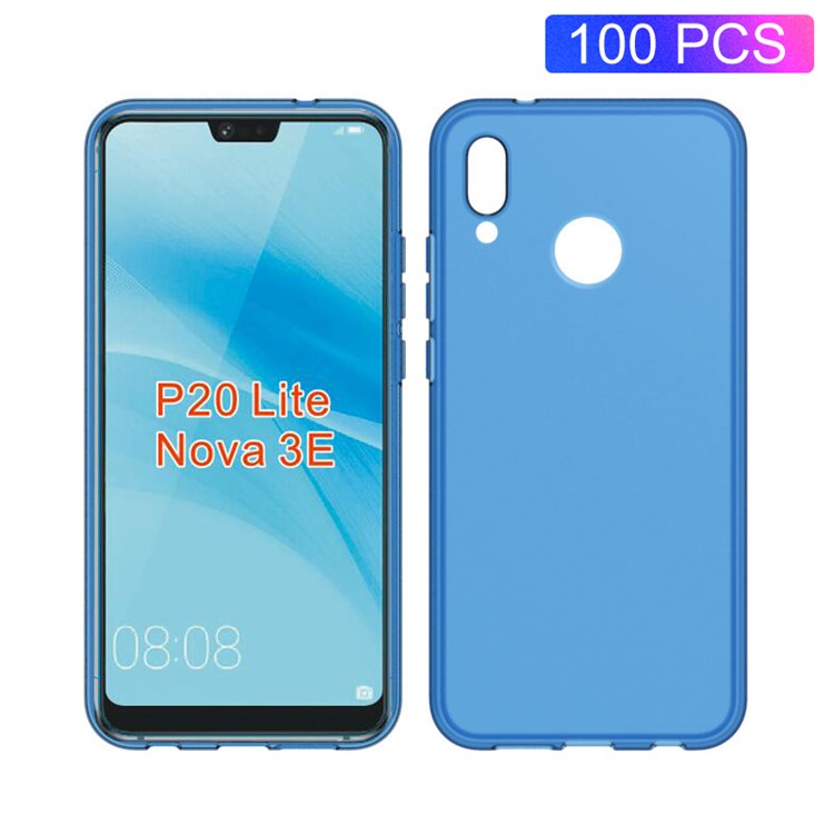 100PCS/Pack Matte Pudding Soft TPU Case for Huawei P20 Lite/Nova 3e - Blue-1