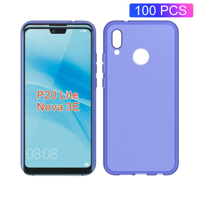 100PCS/Pack Matte Pudding Soft TPU Cover for Huawei P20 Lite/Nova 3e - Purple-1