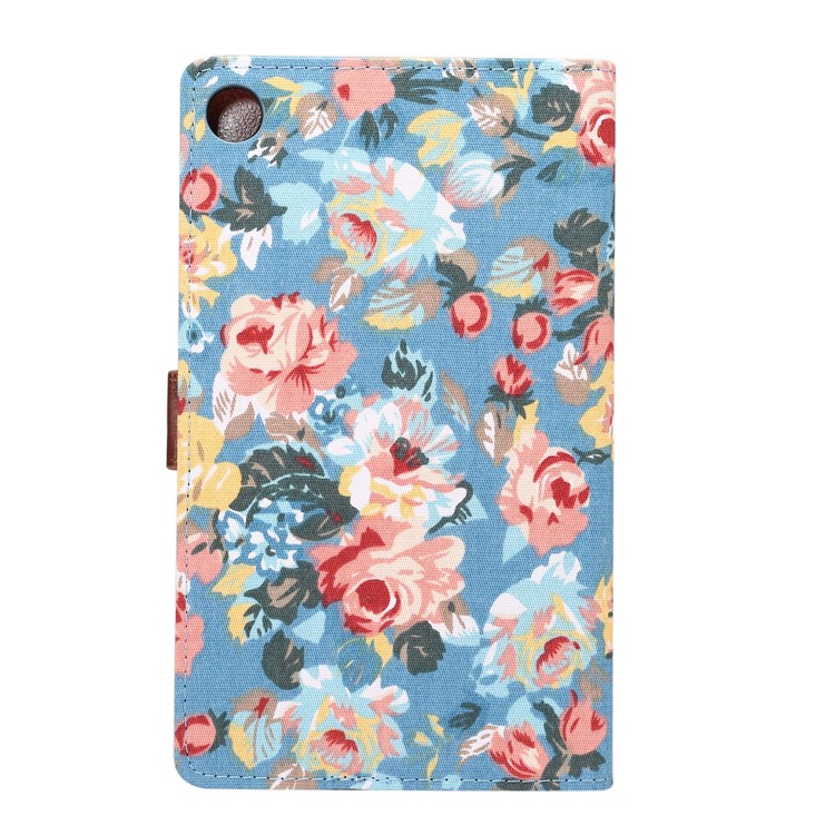 Cloth Texture Leather Auto Wake Up/Sleep Stand Tablet Shell with Card Slots for Huawei MediaPad M5 8 with Card Slot - Blue-3