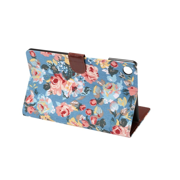 Cloth Texture Leather Auto Wake Up/Sleep Stand Tablet Shell with Card Slots for Huawei MediaPad M5 8 with Card Slot - Blue-4