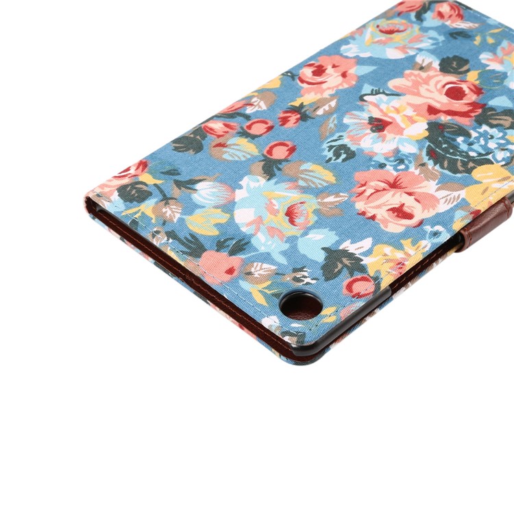 Cloth Texture Leather Auto Wake Up/Sleep Stand Tablet Shell with Card Slots for Huawei MediaPad M5 8 with Card Slot - Blue-6