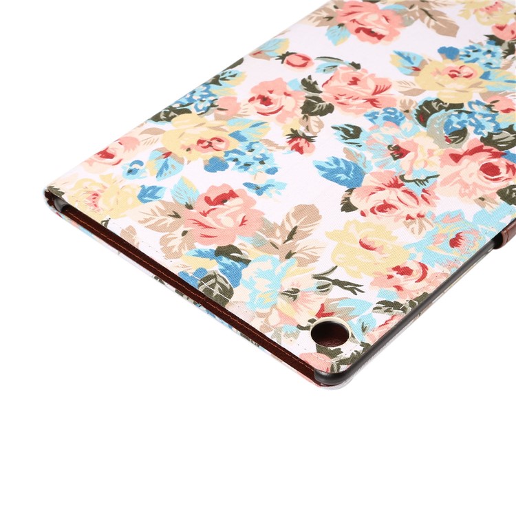 Cloth Texture Leather Auto Wake Up/Sleep Stand Tablet Cover for Huawei MediaPad M5 10 / MediaPad M5 10 (Pro) with Card Slots - White-6