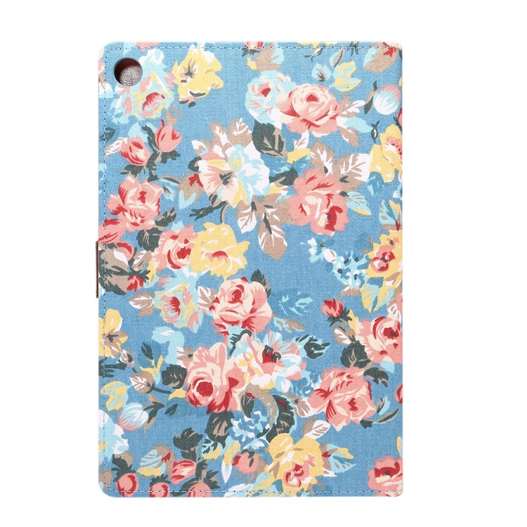 Cloth Texture Leather Auto Wake Up/Sleep Stand Wallet Protection Shell for Huawei MediaPad M5 10 / MediaPad M5 10 (Pro) with Card Slot - Blue-3