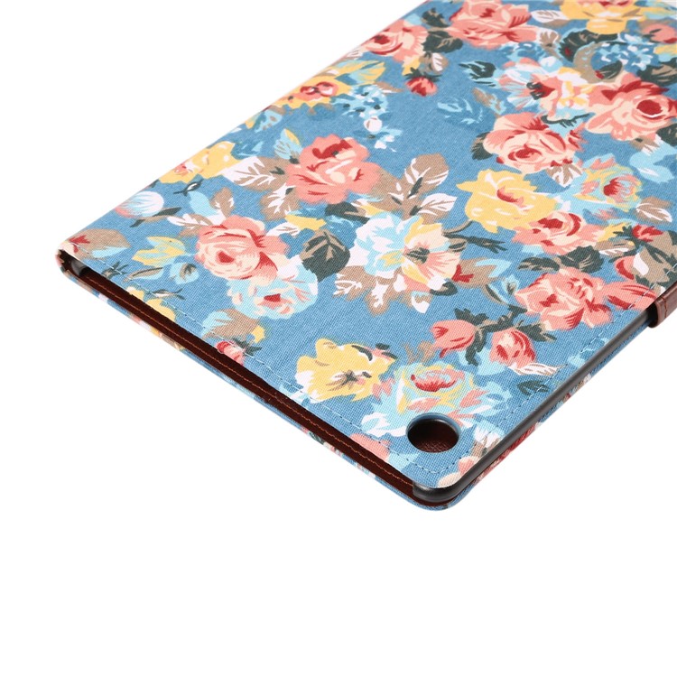 Cloth Texture Leather Auto Wake Up/Sleep Stand Wallet Protection Shell for Huawei MediaPad M5 10 / MediaPad M5 10 (Pro) with Card Slot - Blue-6