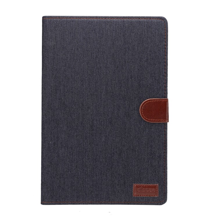 Jeans Cloth Texture Leather Wallet Stand Case for Huawei MediaPad M5 10/M5 10 (Pro) - Black Blue-2