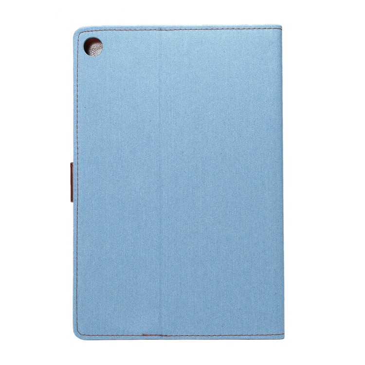 Jeans Cloth Texture Leather Wallet Stand Tablet Cover for Huawei MediaPad M5 10/M5 10 (Pro) - Baby Blue-3
