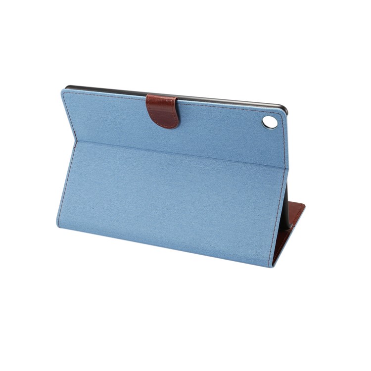 Jeans Cloth Texture Leather Wallet Stand Tablet Cover for Huawei MediaPad M5 10/M5 10 (Pro) - Baby Blue-5