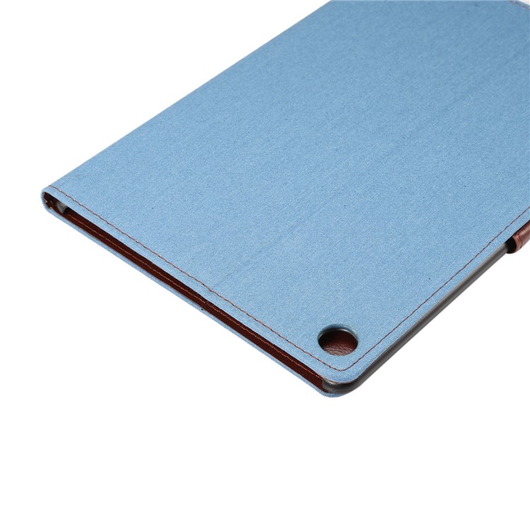 Jeans Cloth Texture Leather Wallet Stand Tablet Cover for Huawei MediaPad M5 10/M5 10 (Pro) - Baby Blue-7