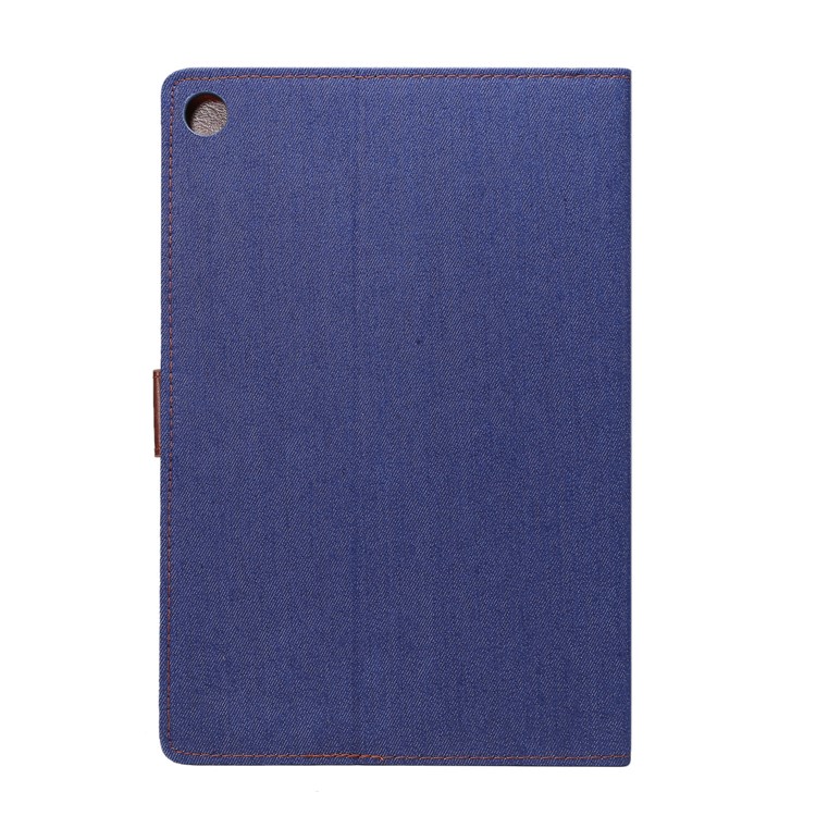 Jeans Cloth Texture Leather Wallet Stand Flip Casing for Huawei MediaPad M5 10/M5 10 (Pro) - Dark Blue-3