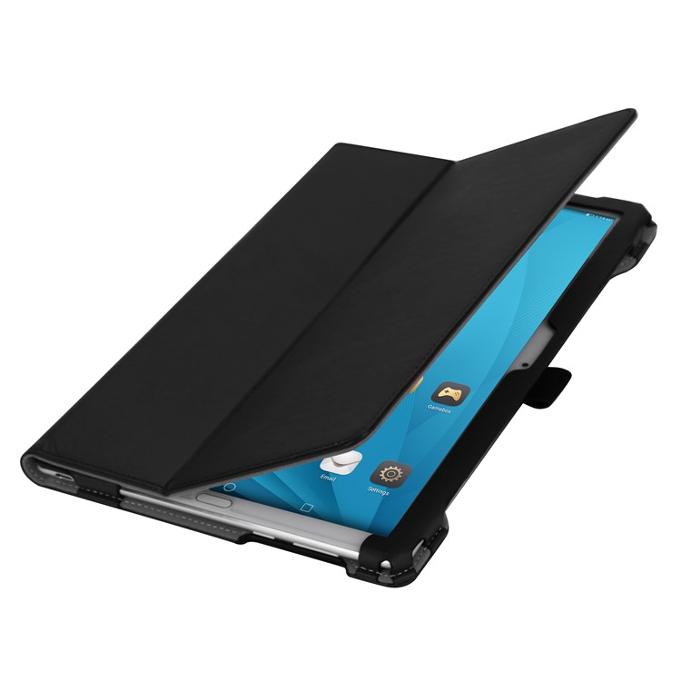 Foldable Stand PU Leather Protective Case for Huawei MediaPad M5 10/MediaPad M5 10 (Pro) - Black-11