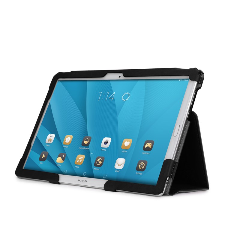 Foldable Stand PU Leather Protective Case for Huawei MediaPad M5 10/MediaPad M5 10 (Pro) - Black-9