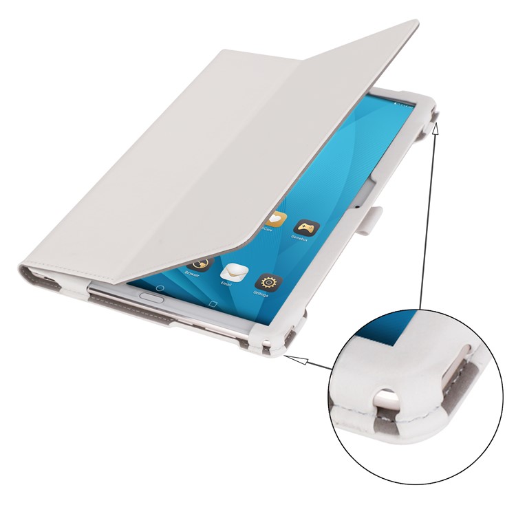 Foldable Stand PU Leather Protective Cover for Huawei MediaPad M5 10/MediaPad M5 10 (Pro) - White-13