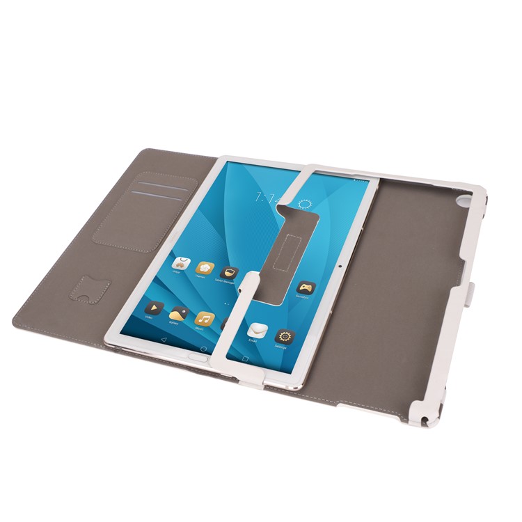 Foldable Stand PU Leather Protective Cover for Huawei MediaPad M5 10/MediaPad M5 10 (Pro) - White-2