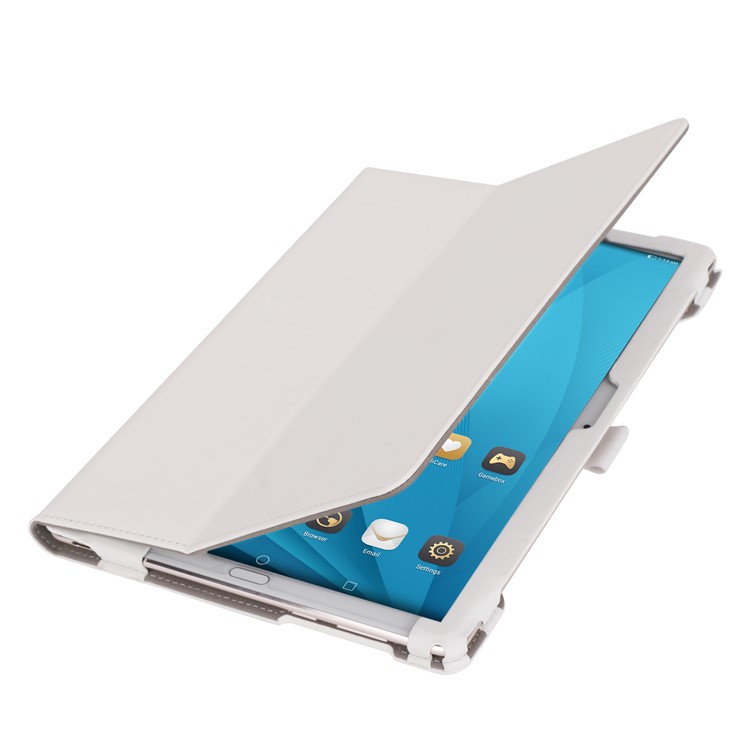 Foldable Stand PU Leather Protective Cover for Huawei MediaPad M5 10/MediaPad M5 10 (Pro) - White-3