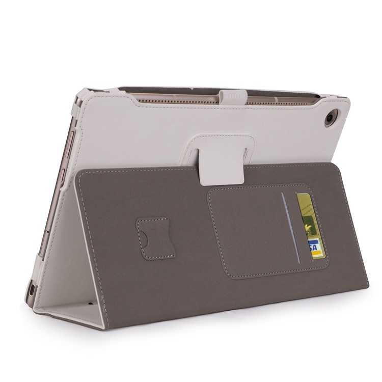 Foldable Stand PU Leather Protective Cover for Huawei MediaPad M5 10/MediaPad M5 10 (Pro) - White-6