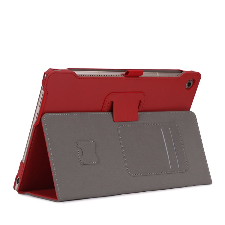 Foldable Stand PU Leather Protective Shell for Huawei MediaPad M5 10/MediaPad M5 10 (Pro) - Red-10