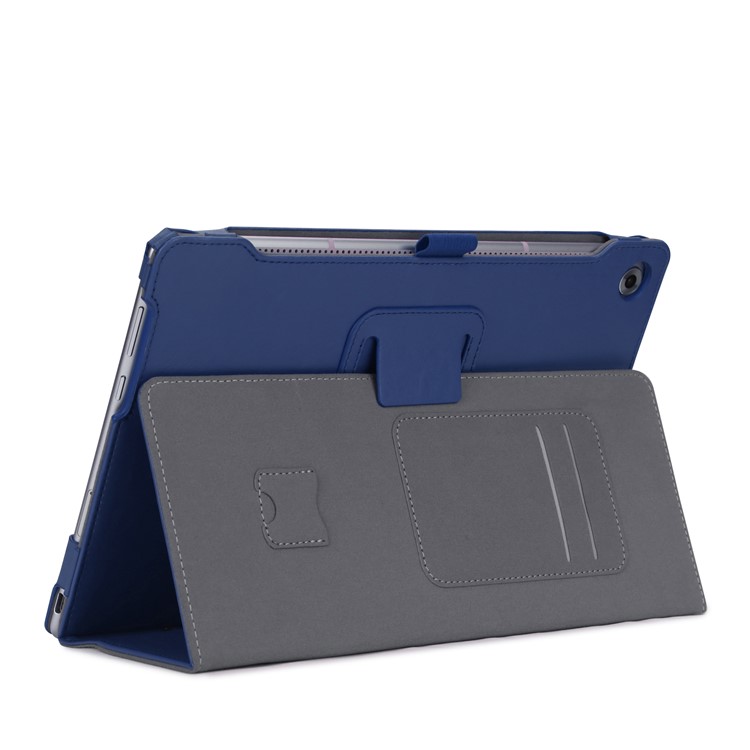 Foldable Stand Card Slot PU Leather Protective Cover for Huawei MediaPad M5 10/MediaPad M5 10 (Pro) - Blue-10