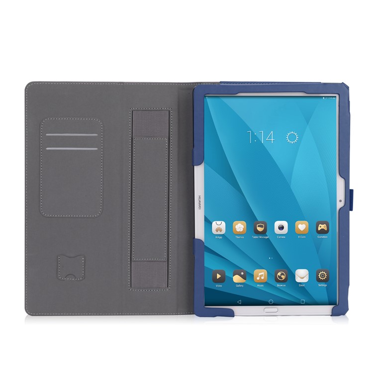 Foldable Stand Card Slot PU Leather Protective Cover for Huawei MediaPad M5 10/MediaPad M5 10 (Pro) - Blue-6