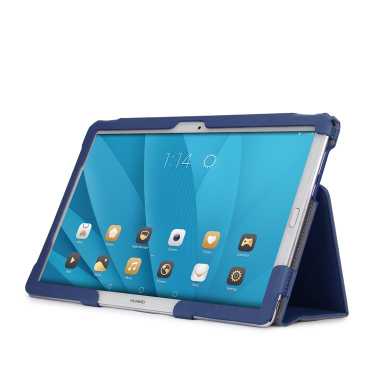 Foldable Stand Card Slot PU Leather Protective Cover for Huawei MediaPad M5 10/MediaPad M5 10 (Pro) - Blue-9
