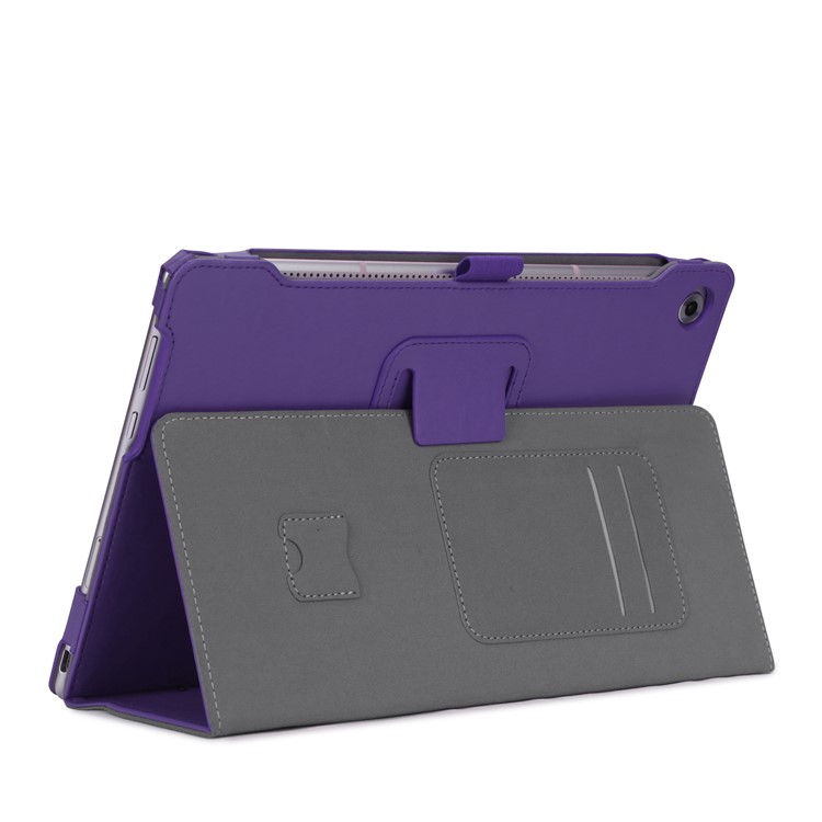 Foldable Stand Card Slot PU Leather Protective Shell for Huawei MediaPad M5 10/MediaPad M5 10 (Pro) - Purple-10