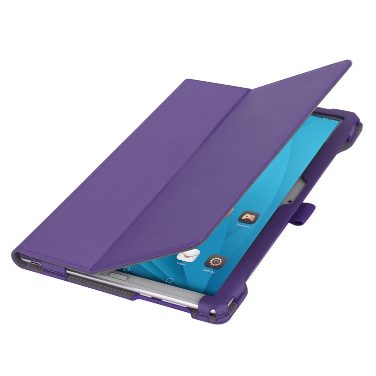Foldable Stand Card Slot PU Leather Protective Shell for Huawei MediaPad M5 10/MediaPad M5 10 (Pro) - Purple-11