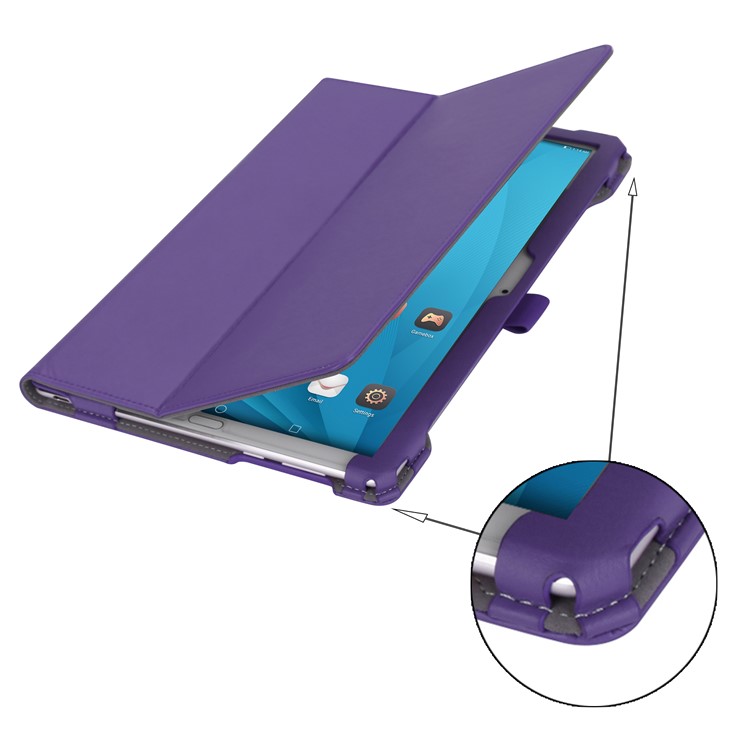 Foldable Stand Card Slot PU Leather Protective Shell for Huawei MediaPad M5 10/MediaPad M5 10 (Pro) - Purple-13