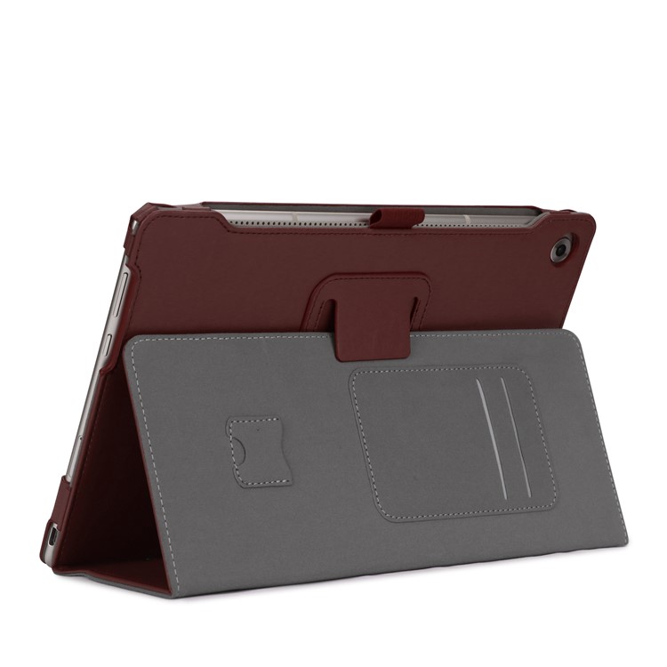 Foldable Stand Card Slot PU Leather Protective Cover for Huawei MediaPad M5 10/MediaPad M5 10 (Pro) - Brown-10