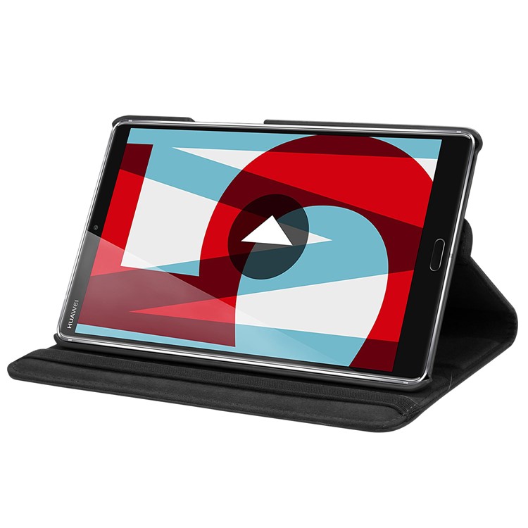 Litchi Grain Leather Stand Tablet Case for Huawei MediaPad M5 8 with Elastic Band - Black-3
