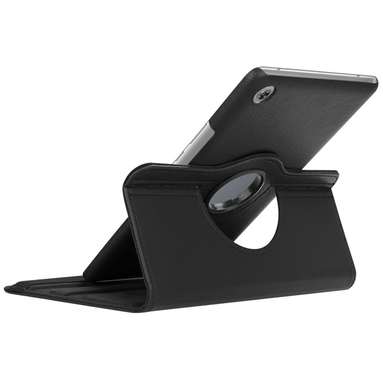 Litchi Grain Leather Stand Tablet Case for Huawei MediaPad M5 8 with Elastic Band - Black-6