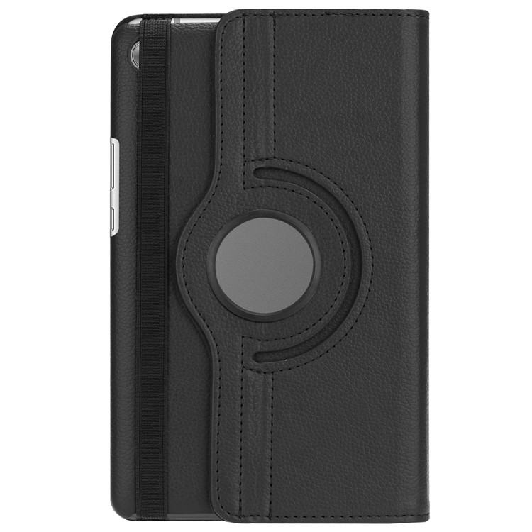 Litchi Grain Leather Stand Tablet Case for Huawei MediaPad M5 8 with Elastic Band - Black-7