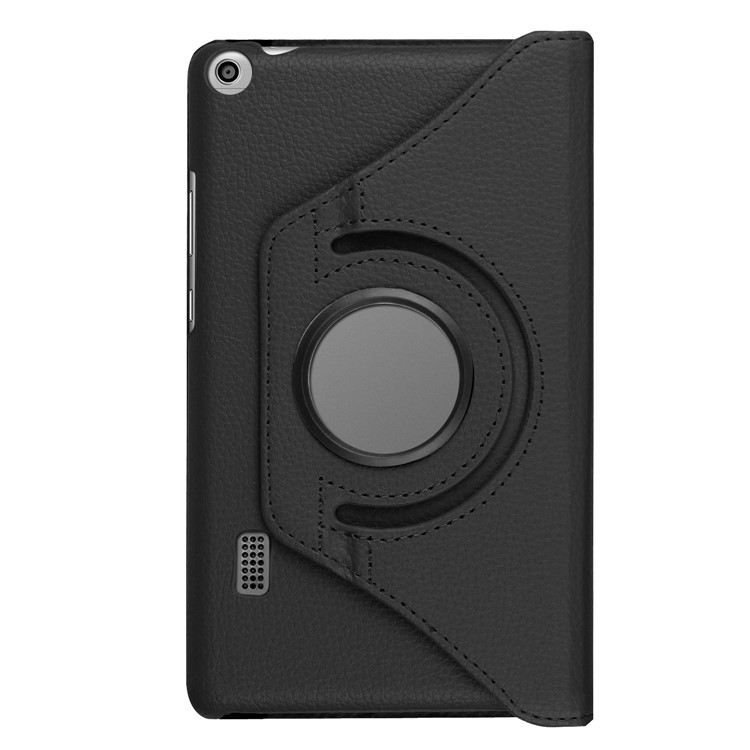 Litchi Grain 360 Degree Rotary Stand Leather Tablet Case for Huawei MediaPad T3 7.0 4G - Black-2