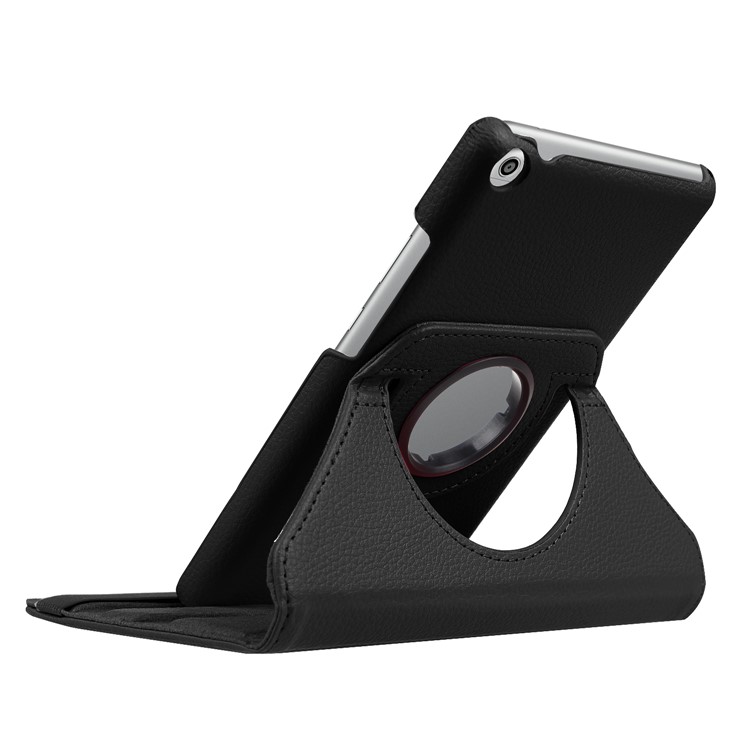 Litchi Grain 360 Degree Rotary Stand Leather Tablet Case for Huawei MediaPad T3 7.0 4G - Black-8