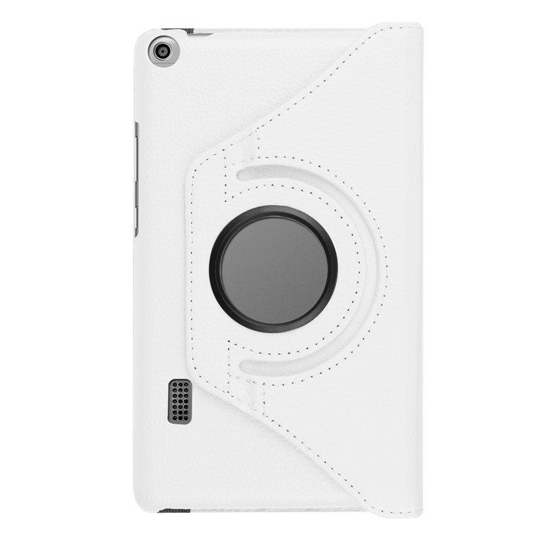 Litchi Grain 360 Degree Rotary Stand Leather Tablet Cover for Huawei MediaPad T3 7.0 4G - White-2