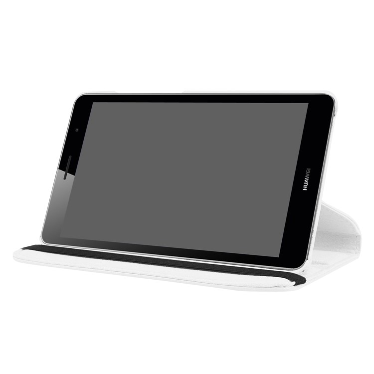 Litchi Grain 360 Degree Rotary Stand Leather Tablet Cover for Huawei MediaPad T3 7.0 4G - White-6