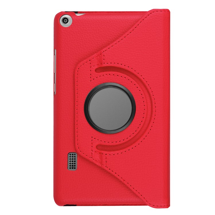 Litchi Grain 360 Degree Rotary Stand Leather Tablet Shell for Huawei MediaPad T3 7.0 4G - Red-2