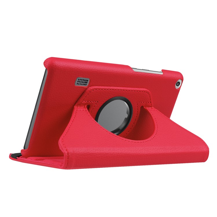 Litchi Grain 360 Degree Rotary Stand Leather Tablet Shell for Huawei MediaPad T3 7.0 4G - Red-5
