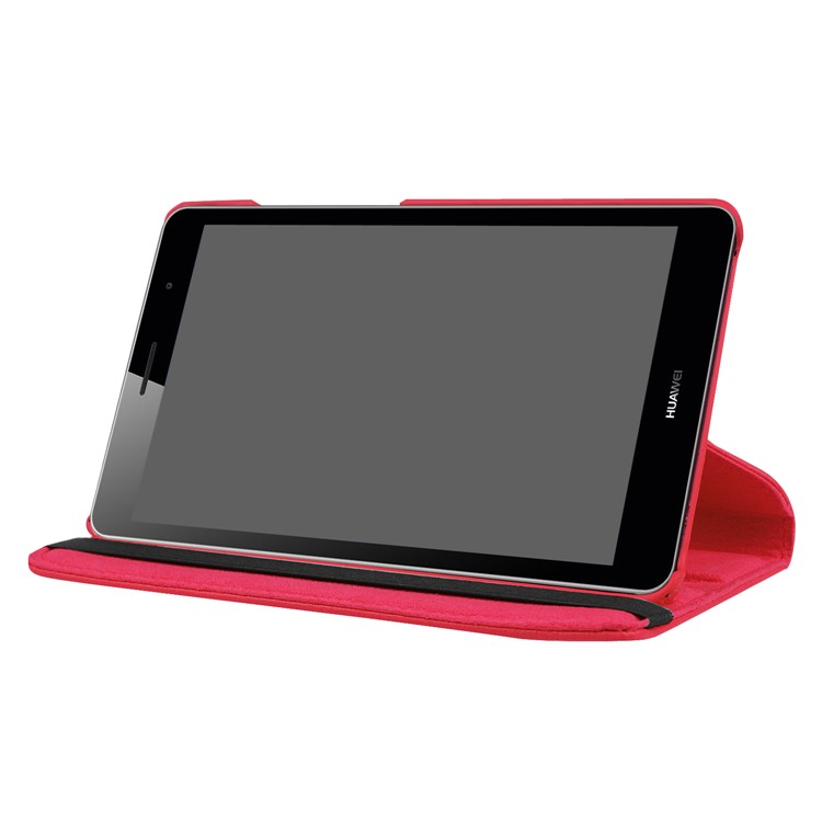 Litchi Grain 360 Degree Rotary Stand Leather Tablet Shell for Huawei MediaPad T3 7.0 4G - Red-6