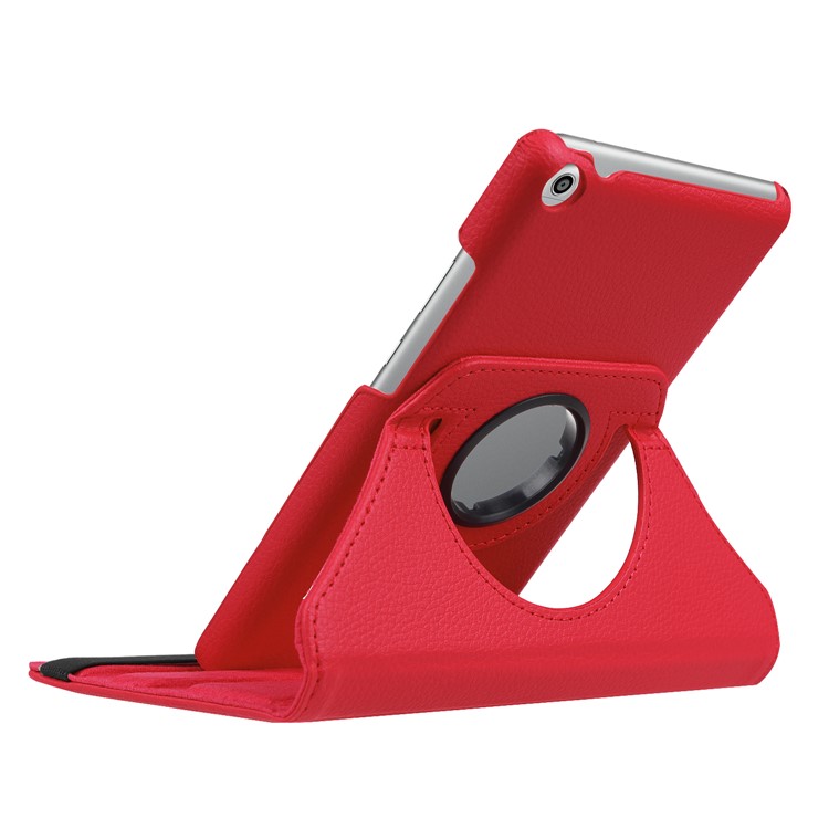 Litchi Grain 360 Degree Rotary Stand Leather Tablet Shell for Huawei MediaPad T3 7.0 4G - Red-8