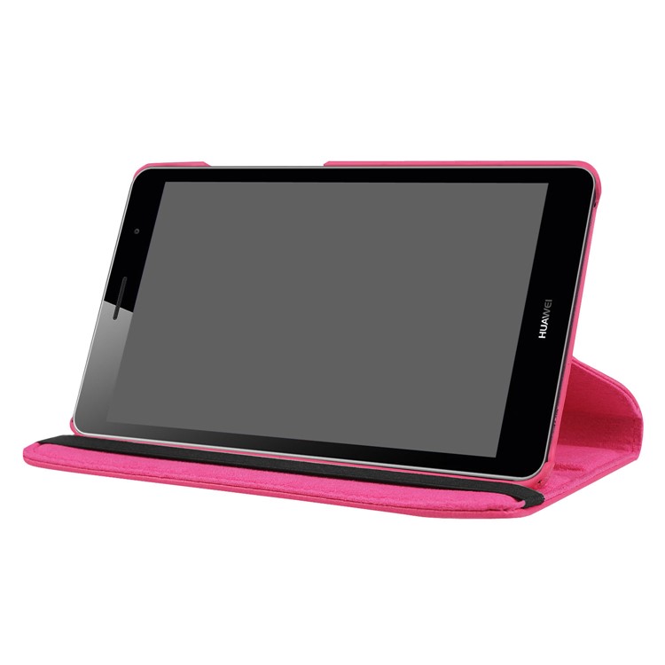 Litchi Texture 360 Degree Rotary Stand Leather Case for Huawei MediaPad T3 7.0 4G - Rose-6