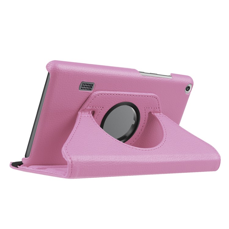 Litchi Texture 360 Degree Rotary Stand Leather Cover for Huawei MediaPad T3 7.0 4G - Pink-5