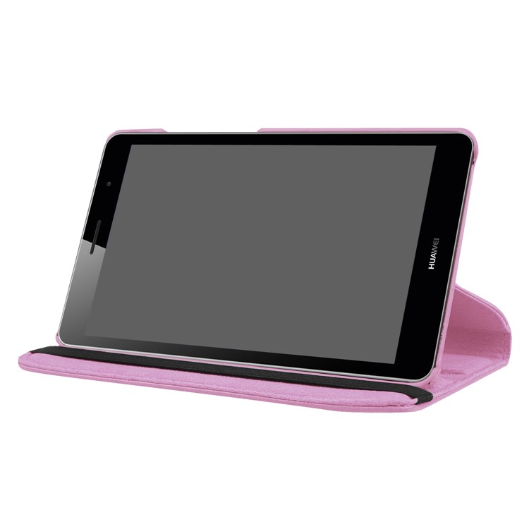 Litchi Texture 360 Degree Rotary Stand Leather Cover for Huawei MediaPad T3 7.0 4G - Pink-6