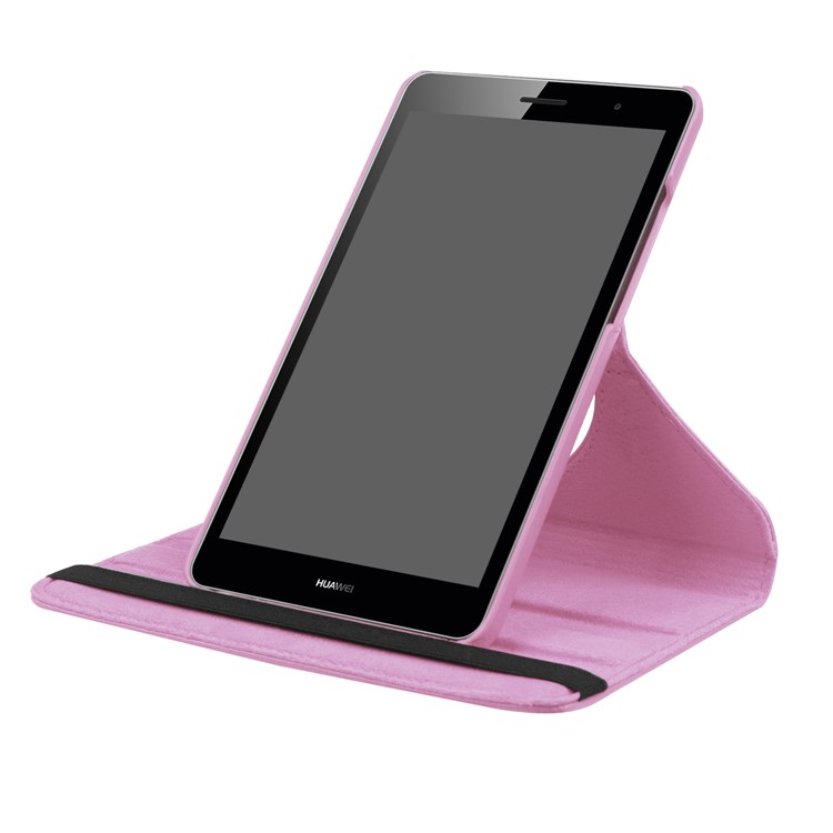 Litchi Texture 360 Degree Rotary Stand Leather Cover for Huawei MediaPad T3 7.0 4G - Pink-7