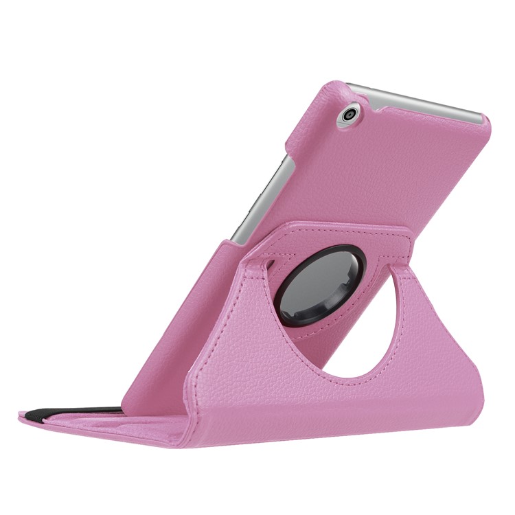 Litchi Texture 360 Degree Rotary Stand Leather Cover for Huawei MediaPad T3 7.0 4G - Pink-8