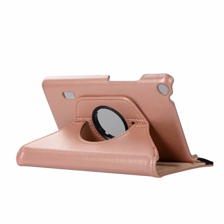 Litchi Texture 360 Degree Rotary Stand Leather Shell for Huawei MediaPad T3 7.0 4G - Rose Gold-3